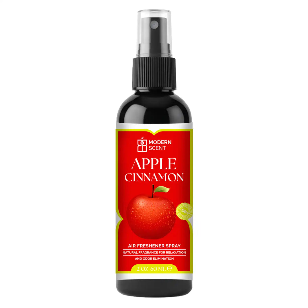 Air freshener spray bottle with 'Modern Scent' label on a white background